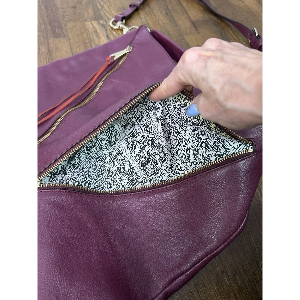Rebecca Minkoff Moto Hobo bag deep plum leather Fall Burgundy Large Bohemian
